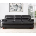 thumbnail image 2 of Hydeline Luxor Top Grain Leather Sofa 3-Seater Black with Tapered Legs Memory Foam and Springs Seating, 2 of 8