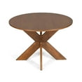 thumbnail image 4 of Round Dining Table Modern Farmhouse Style Kitchen Table for 4-6 People Cherry Finish Solid Wood Look, 4 of 9