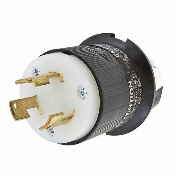 Hubbell Wiring Device-Kellems LckPlg,Strt;30 A;Blk; White,Nylon,3Blds HBL3331C