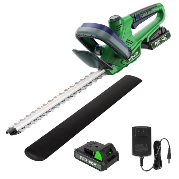 PRO-FOR Cordless Hedge Trimmer with Battery and Charger, 20V Bush Trimmer,22" Dual-Action Blade, 3000SPM Electric Shrub Trimmer, 0.55" Cutting, Lightweight Battery Powered for Garden & Yard