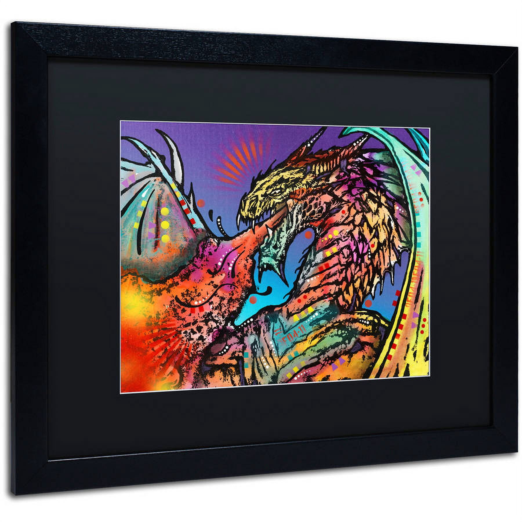 Trademark Fine Art "Dragon" Canvas Art by Dean Russo, Black Matte, Black Frame