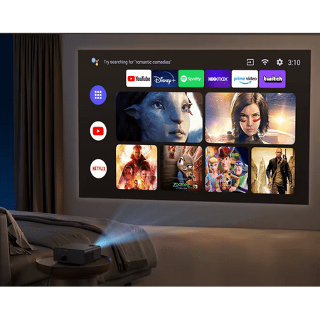 Yaber - Buffalo Pro U9 1080P Wireless Entertainment Projector with Bonus Screen - Black
