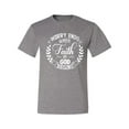 thumbnail image 2 of Wild Bobby Worry Ends When Faith In God Begins Inspirational/Christian Men Graphic Tee, Heather Grey, Large, 2 of 5