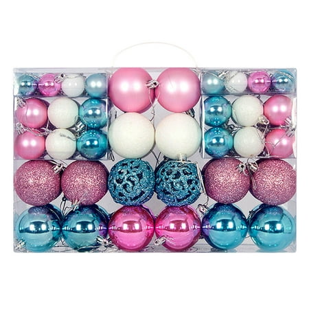 Hioyaky 100Pcs Christmas Balls Shatterproof Ornaments Balls Small Pendant For Home Party Wreath Decorations