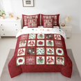 thumbnail image 2 of Castle Fairy Animal Red Sparrow Bedding Comforter Set 7-Piece for Teens Adults,Geometric Pladi King Bedding Sets,Merry Christmas Ultra Soft Bed Sheets,Luxury Bedroom Decor,Reversible, 2 of 8