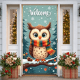 thumbnail image 2 of Winter Scene Welcome Banner Snow Forest Bird Art for Home Decor Holiday Decoration Winter Party, 2 of 9