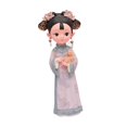 thumbnail image 2 of Estatua de niña de resina, centro de mesa antiguo tradicional chino, muñeca artesanal Gato 12x8x22cm, 2 of 9