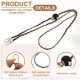 thumbnail image 3 of Lanyard para teléfono, cadena de teléfono cruzado ajustable de 47 pulgadas con pestaña de sujeción, correa de cuello de perla metálica antirrobo para smartphones, negra, 3 of 7