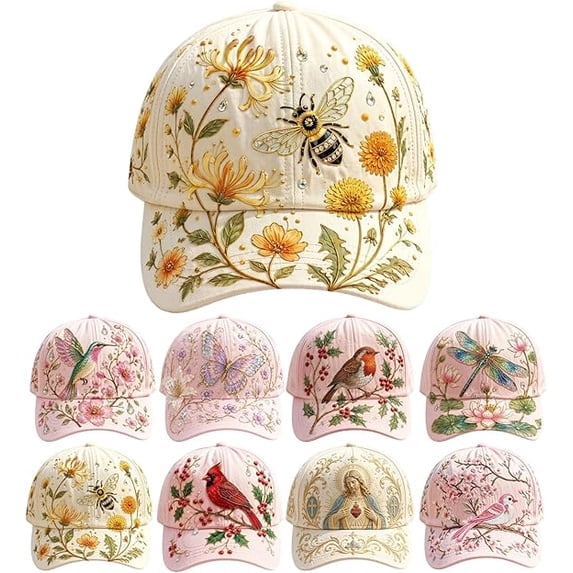 Limited Edition 2026 Garden Morning Cap,Adjustable Floral Animal Print Hat,Breathable & Comfortable Fit Hat,Packable Sun Hat for Casual Weekend Outdoor,Adjustable Lightweight Hummingbird Hat (Bee)