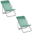 thumbnail image 1 of Lafuma Maxi Transat Folding Camping Steel Mesh Sling Chair, Chlorophyll (2 Pack), 1 of 4