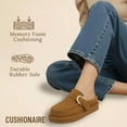 thumbnail image 6 of Cushionaire Origin Genuine Suede Mule Clogs for Women, Cozy Slip-On Moc Toe Loafer with Buckle and Faux Fur Cushioned Footbed, 6 of 20