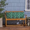 thumbnail image 2 of Noble House Mod Geometric Lattice Outdoor Cushion in Green and White (Set of 4), 2 of 7