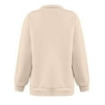thumbnail image 4 of Gifts Borniu Women's Fashion Casual Solid Color Zip Lapel Long Sleeve Sweater Top Blouse, 4 of 5