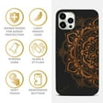 thumbnail image 4 of Case Yard Wooden Case for iPhone-11-Pro-Max Soft TPU Silicone cover Slim Fit Shockproof Wood Protective Phone Cover for Girls Boys Men and Women Supports Wireless Charging Flower Mandala 2 Design, 4 of 7