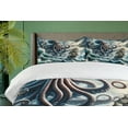 thumbnail image 5 of Ambesonne Nautical Duvet Cover Set, Fantasy Sea World Kraken, Calking, Teal Mauve, 5 of 6