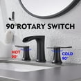 thumbnail image 2 of Matte Black Bathroom Faucet,8 inch Widespread Bathroom Faucet,Yundoom,Sink Faucet Bathroom 3 Hole,2 Handle Bathroom Faucet,Bathroom Sink Faucet with Drain,Faucet for Bathroom Sink., 2 of 7