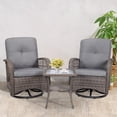 thumbnail image 4 of VIVIJASON 3 Piece Pe Wicker Outdoor Patio Bar Set, Grey, 4 of 7