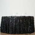 thumbnail image 3 of BalsaCircle 120" Big Payette Round XL Sequin Tablecloth Wedding Party Linens Black, 3 of 8