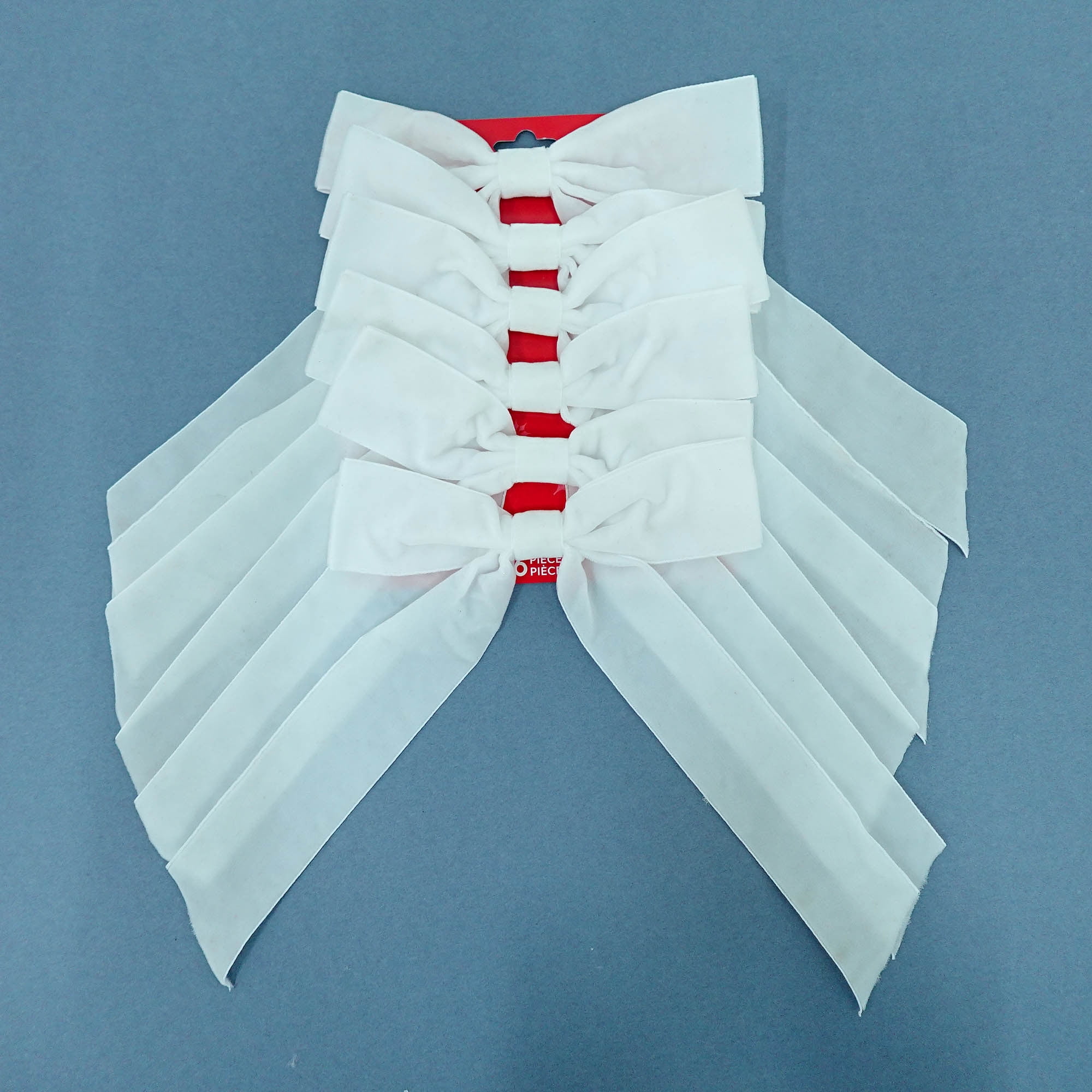 Holiday Time 6 Pack White Christmas Bow Decorations