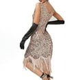 thumbnail image 5 of Robe de Soirée Semi-Formelle pour Femmes Robe à Sequins Robe Fourreau Robe Midi Noire Rose Or Sans Manches Col en V Costume Robe Fantaisie, 5 of 5