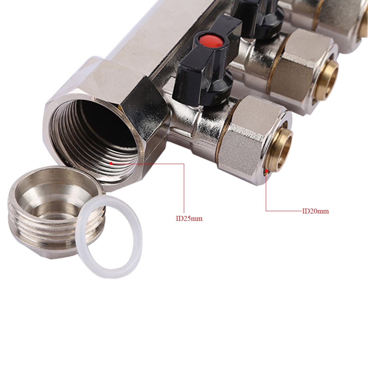 2-10 way brass Water Heating Distribution Manifold Underfloor Heating & Cooling - Manifolds