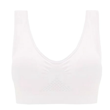 

Lovskoo Women Comfortable Bra Wireless Sports Full Figure Push-Up Bralette with Support Nude Plus Size Ladies Traceless Comfortable Brassiere Breathable White