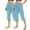 Sky Blue, variant on Timegard Capri Pants for Women 2pc Ruched High Waist Solid Color Crop Pants Comfy Casual Workout Pants