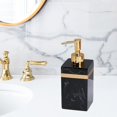 thumbnail image 2 of Ruiboury Resin Soap Dispenser Reusable for Tabletop Kitchen Shower Shampoo Bathroom Black Gold 500ml 1Set, 2 of 6