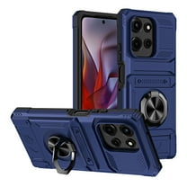 For Motorola Moto G Stylus 5G 2025 Phone Case Magnetic bracket Card Holder Rotated Ring Kickstand Heavy Shockproof Wallet Case