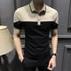 thumbnail image 2 of Camiseta polo para hombre, ropa de calle de verano, algodón, corte entallado, alta calidad, con cuello, camisetas para hombre, top holgado blanco jaspeado, talla XXL, 2 of 5