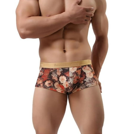 

Leylayray Underwear Women Man Penh Print Boxer Underwear OR/L Orange L(Buy 2 Get 1 Free)
