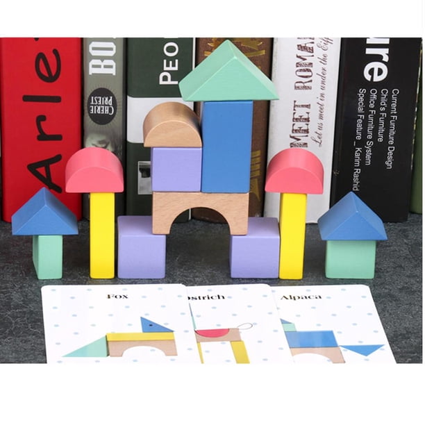 15 Piezas Bloques De Geometría De Madera Zulema Juguetes