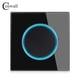 thumbnail image 2 of Interruptor de luz de pared COSWALL de 1/2/3/4 entradas, 1/2 vías, encendido y apagado, gran apertura, luz de fondo LED, datos, HDMI, cargador USB, panel de vidrio negro, 2 of 5