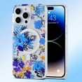 thumbnail image 2 of Feishell for iPhone 14 Plus Magnetic Case with Floral Pattern High-Transparency Clear TPU Shockproof Non-Yellowing Cover, Compatible with MagSafe Wireless Charging Case,Blue Flower, 2 of 5