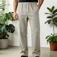 thumbnail image 2 of Men's Straight Leg Sweatpants Drawstring Elastic Waist Fleece Lined Pants Thicken Fall Winter Thermal Trousers,Loose Daily Casual Athletic Pants,with Side Pockets, 2 of 7