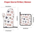 thumbnail image 4 of ZNDUO Oven Mitts and Pot Holders Sets, Cute Doodle Hearts Pattern Non-Slip Cooking Oven Mitt, 4 of 8