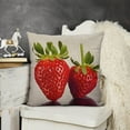 thumbnail image 4 of Two strawberries Linen toss pillowcase decoration pillowcase gifting preferred 18x18 inch cushion cover sofa pillowcase sofa bedroom living room car, 4 of 5