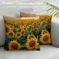 thumbnail image 3 of Sunflower Pillow Cover Decor Beautiful Sunflower Yellow Green Cotton Linen Square Cushion Cover Standard Pillowcase Home Decorative Sofa Armchair Bedroom Livingroom, 3 of 5