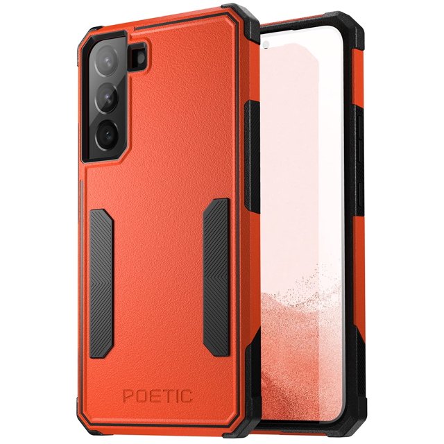 Poetic Neon Case for Samsung Galaxy S22 Plus 5G, Dual Layer Heavy Duty Drop Protection, Orange