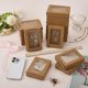 thumbnail image 5 of 16 juegos de cajas de cartón kraft para exhibir joyas, con ventana transparente, 4,5 x 3,4 x 1 pulgadas. Cajas para collares, anillos y pendientes. Cajas de regalo para joyas al por mayor., 5 of 9