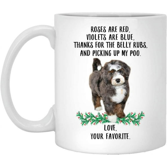Funny Saying Gifts For Pet Lovers Bernedoodle Brown White Roses Are Red Violets Are Blue Dog Mug White 11oz Christmas 2022 Gifts