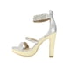 thumbnail image 3 of Sandalia de vestir Tacones Mujer Sintetico Plata Leon 444450, 3 of 4