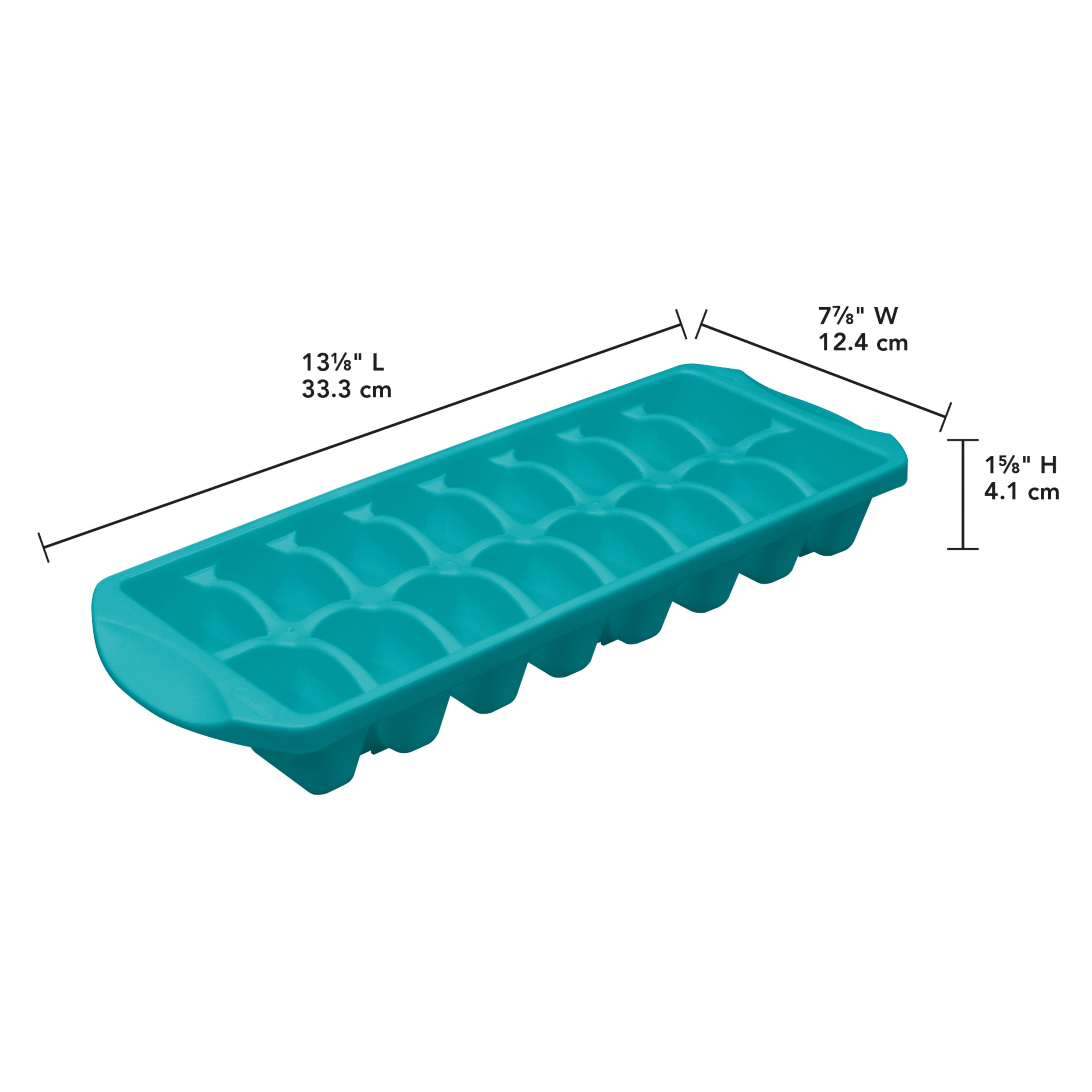 Sterilite, Ice Cube Tray, Set of Two Stacking Ice Cube Trays Plastic, Blue Atoll, plastic, perfect for chilled drink preparation.