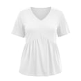 thumbnail image 5 of OGLCCG Plus Size Tops for Women Casual Oversized Tshirts for Women Loose Fit V Neck Babydoll Top Summer Basic Tees L-5XL, 5 of 6