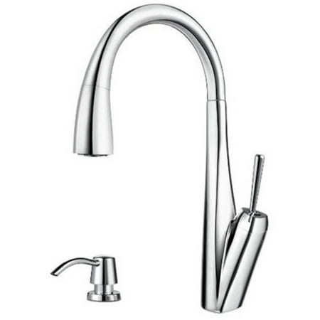 Pfister Zuri High Arc Kitchen Faucet with 3 Function Pullout AccuDock Sprayhead, Available in Various Colors