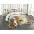 thumbnail image 3 of Ambesonne Modern Quilted Bedspread Set 3 Pcs, High Tech Theme Image, King Size, Grey Yellow Pale Orange, 3 of 5