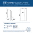 thumbnail image 2 of Ove Decors Tampa-Pro 33-1/16 in. W x 72 in. H Alcove Frameless Hinge Shower Door in Nickel, 2 of 17