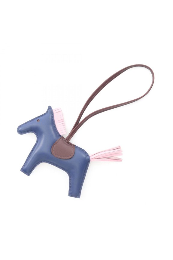 Pre-Owned Hermes Herms Rodeo MM Blue Sapphire, Mauve Silvestre, Rouge Cellier Charm... (Good)