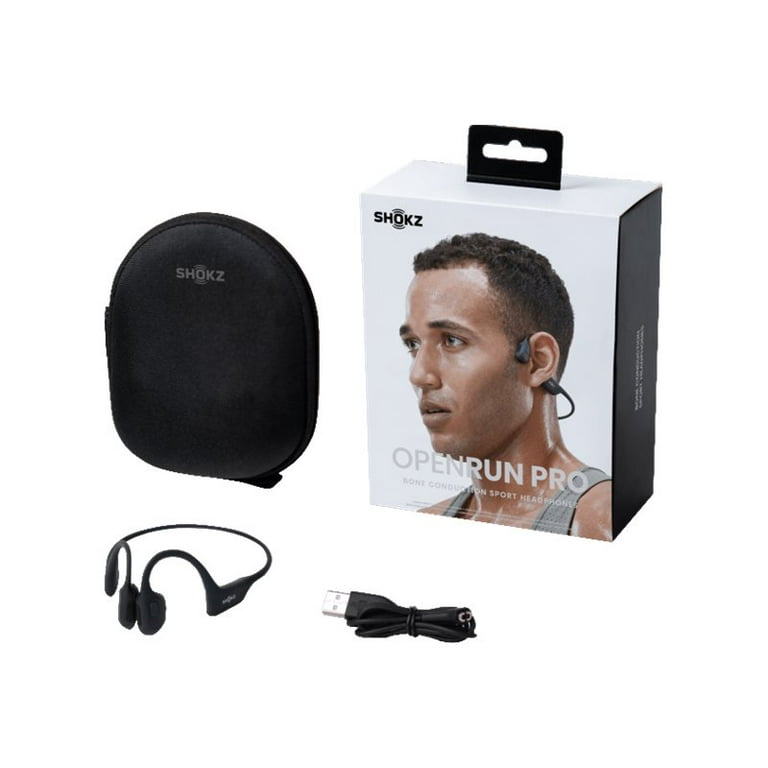 AfterShokz OpenRun Pro Headphones with mic open ear behind the
