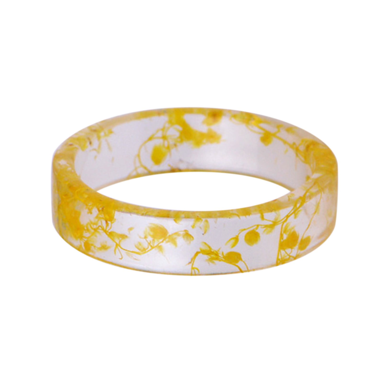 Mnjin Resin Ring Beautiful Flower Resin Rings Gift For Women And Men  Fashion Jewelry Special Gifts B 